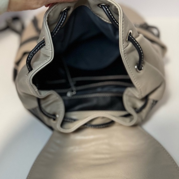Stylish Tan and Black  Backpack purse in like new condition - Picture 3 of 10